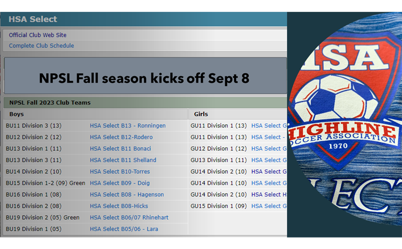 View fall team schedules